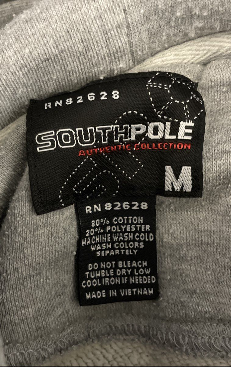 South Pole Men's Gray Pullover Hoodie Sweatshirt Logo Kangaroo Pocket Size M