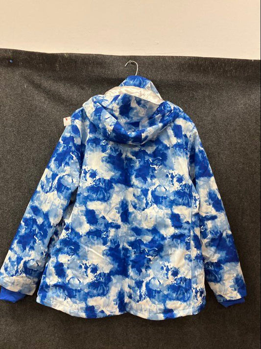 Sunice Women's Blue White Cloud Print Thinsulate Hooded Ski Jacket Sz 16