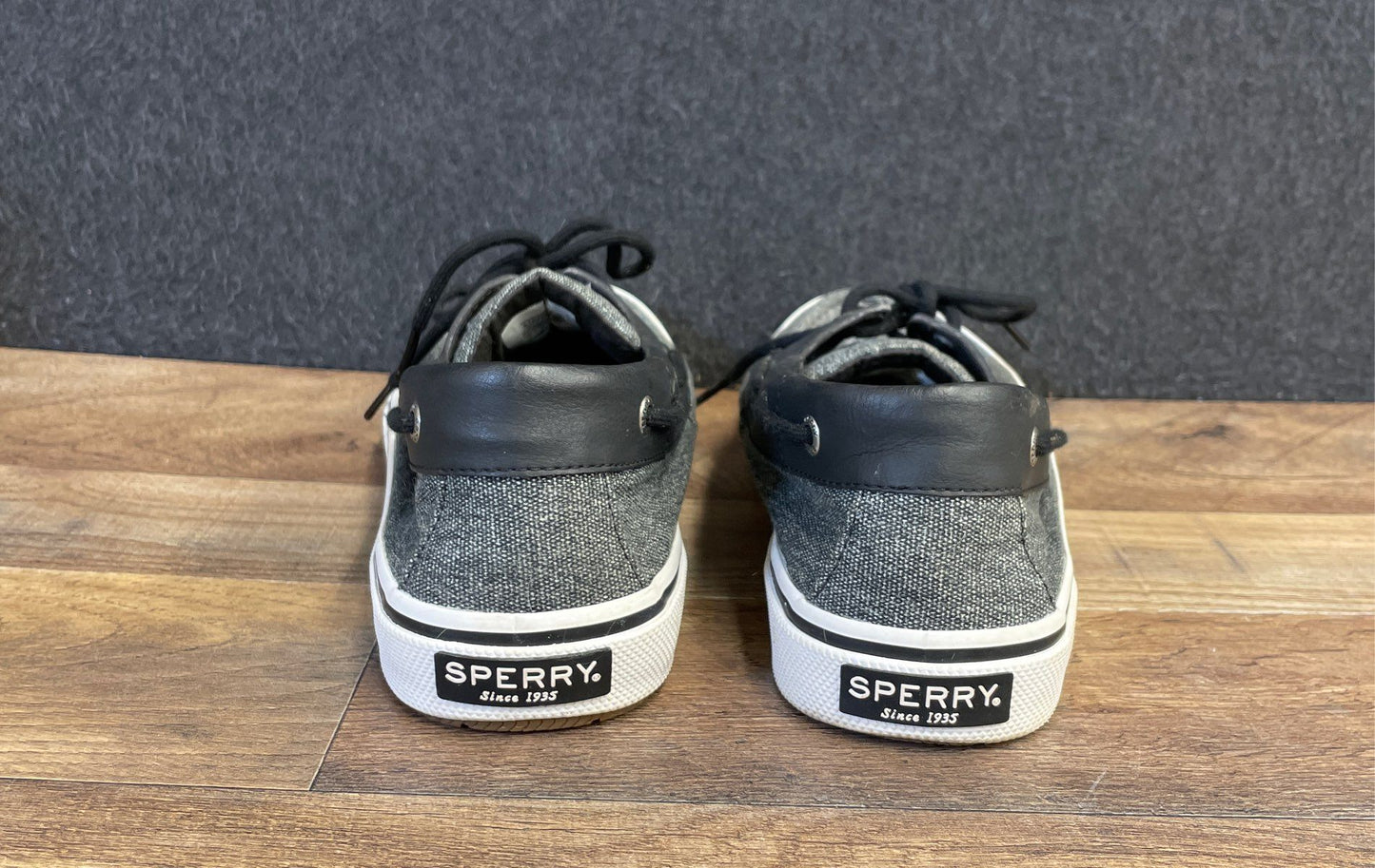 Sperry Bahama II Boat Sneaker Dark Grey Heather Canvas Men's Size 9