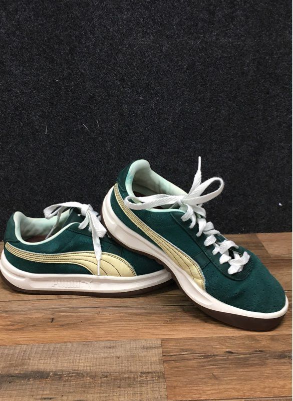 Puma Club II Era Pine Green Cream White Low Top Sneakers Men's Size 8.5