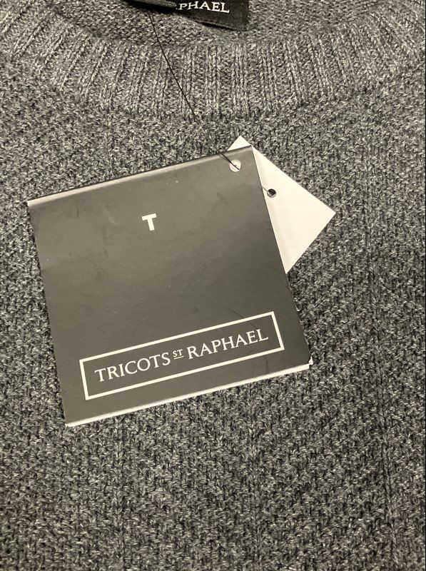 Tricots St Raphael Men's Textured Crewneck Sweater Charcoal Gray Sz M NWT