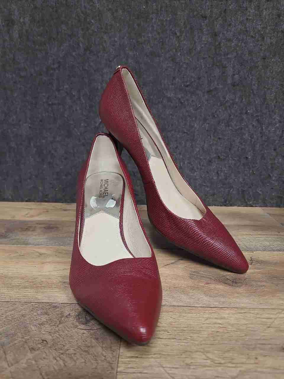 Michael Michael Kors Red Snakeskin Embossed Pointed Toe Pumps Size 9.5