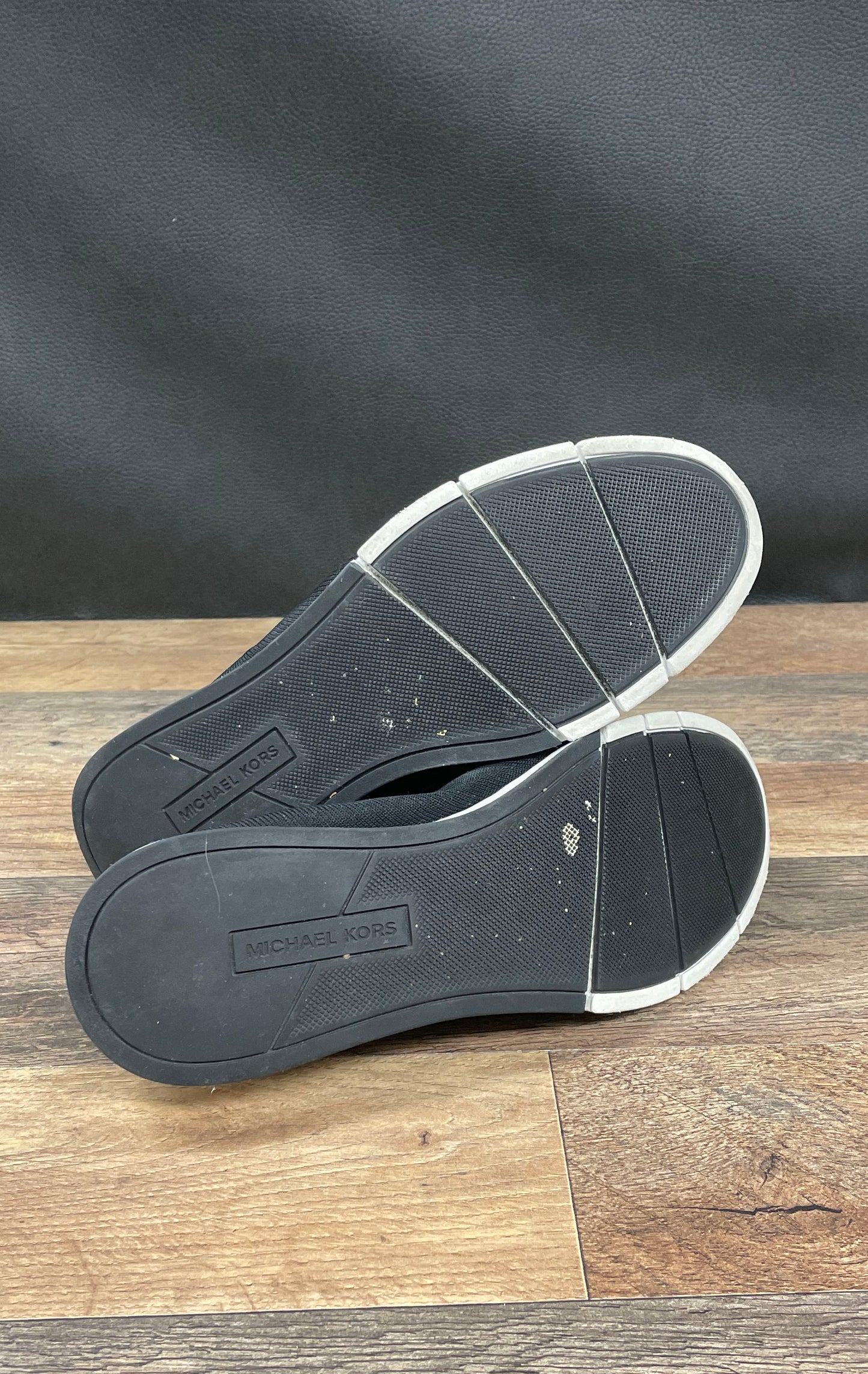 Michael Kors Felix Knit Trainer Black White Slip On Sneaker Women's Size 10