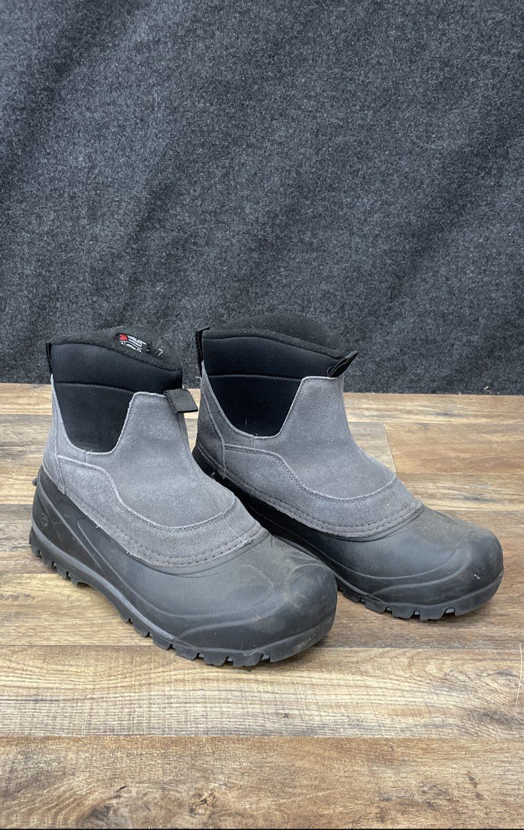 Northside Gray Black Pull-On Suede Winter Boots 200g Thinsulate Size 11