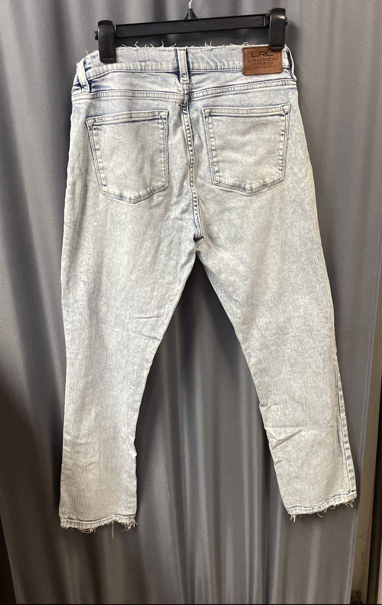 Lauren Ralph Lauren Women's Light Wash Acid Wash Raw Hem Stretch Jeans Sz 8
