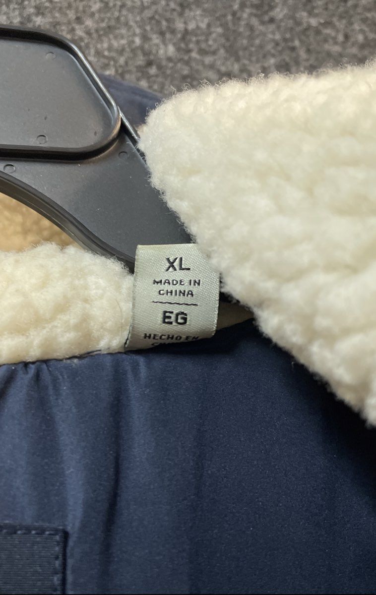 Levi's Men's Blue Black Arctic Cloth Hooded Sherpa Lined Puffer Jacket Size XL