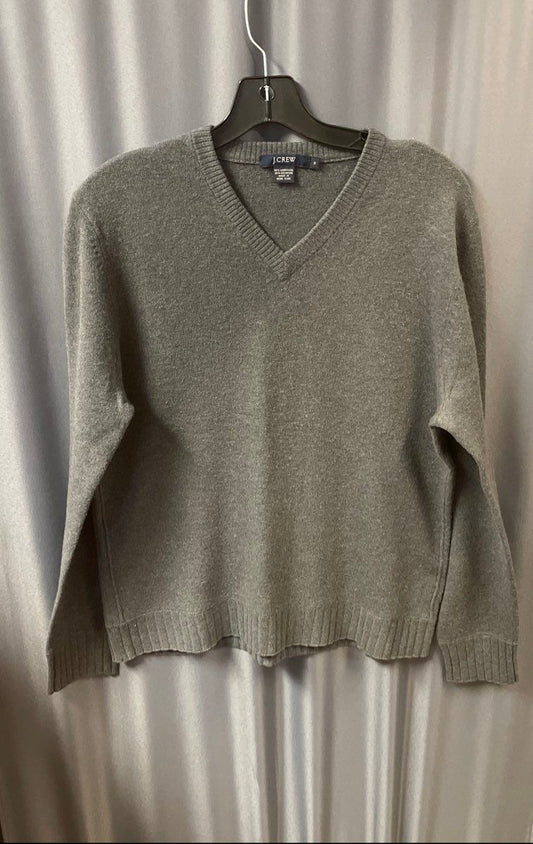 Vintage Y2K J. Crew Men's Gray Lambswool Cashmere V-Neck Sweater Sz M