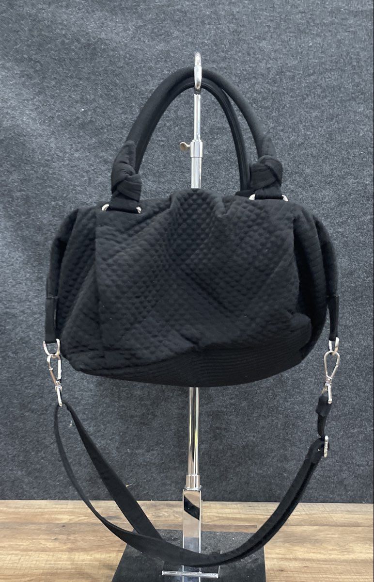 Vera Bradley Black Quilted Cotton Satchel Crossbody Bag Multi-color Lining