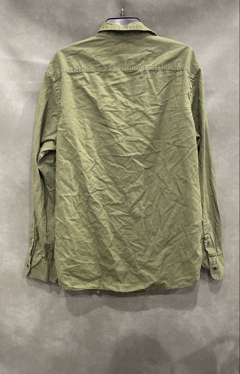 Arizona Jean Co Men's Olive Green Cotton Utility Button Down Shirt Jacket Sz XL