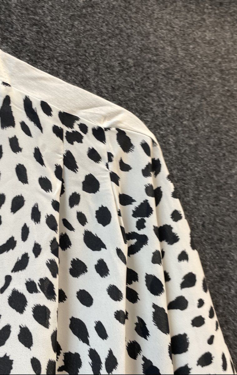 Express Women's Black White Animal Print Button Down Dolman Sleeve Top NWT XS