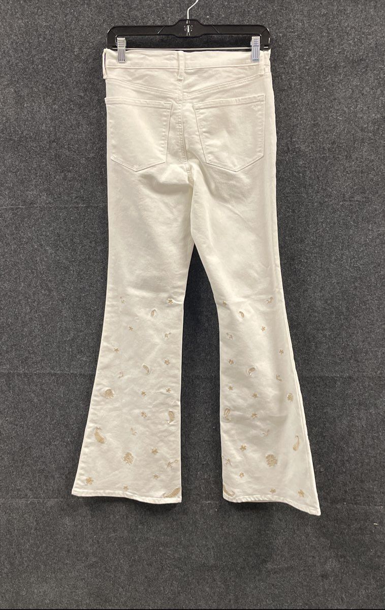 Jessica Simpson Women's White Charmed Flare Soft Sculpt Embroidered Jeans 27 NWT