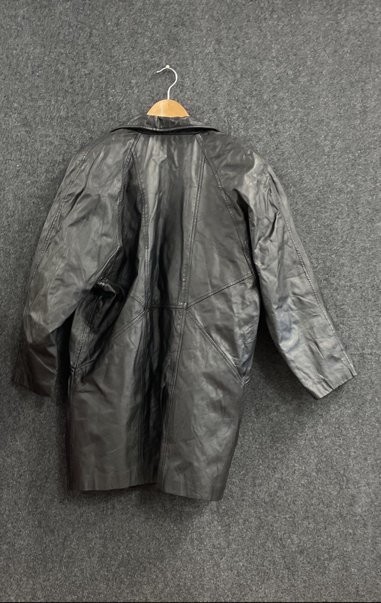 Vintage 90s Bechamel Women's Black Genuine Leather Oversized Blazer Jacket Sz M
