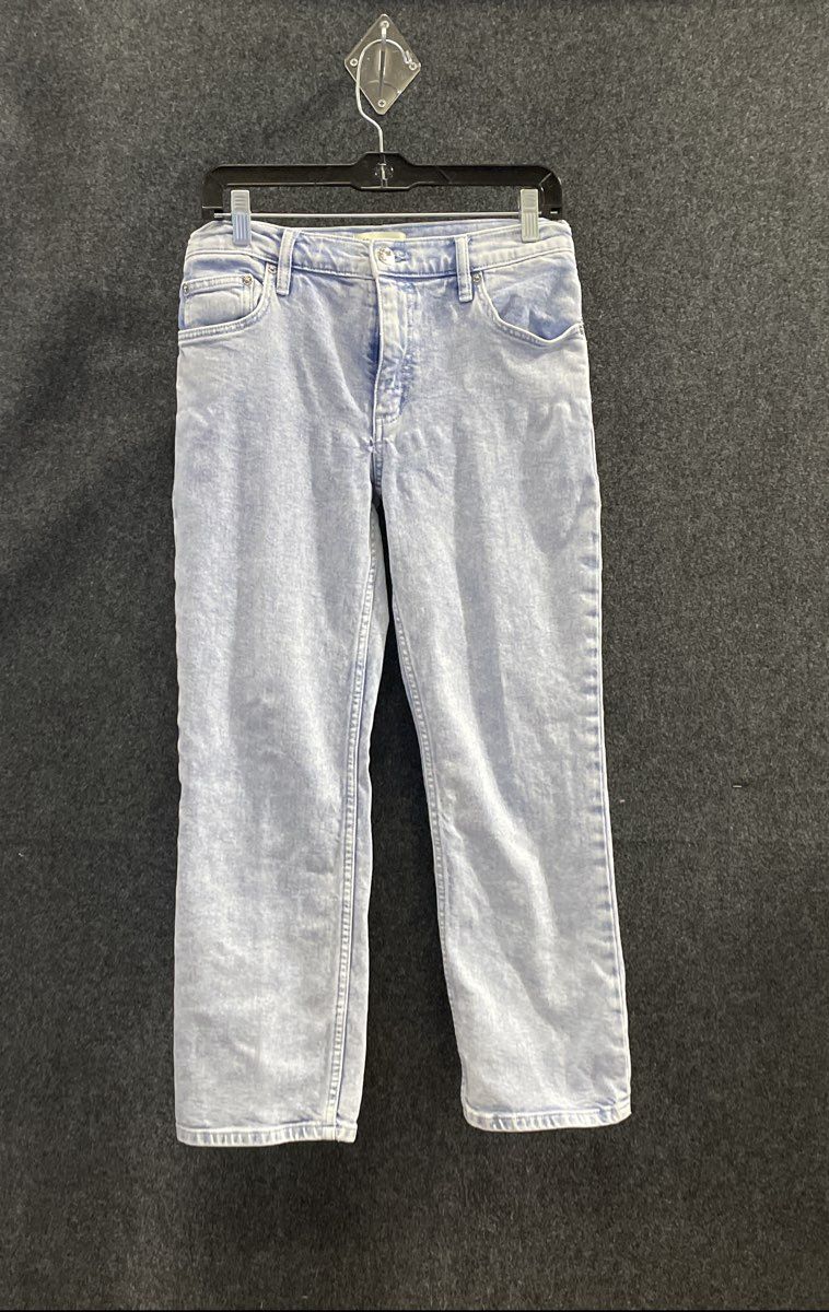 Tory Burch Women's Light Blue Bleach Wash Straight Leg Denim Jeans Sz 27