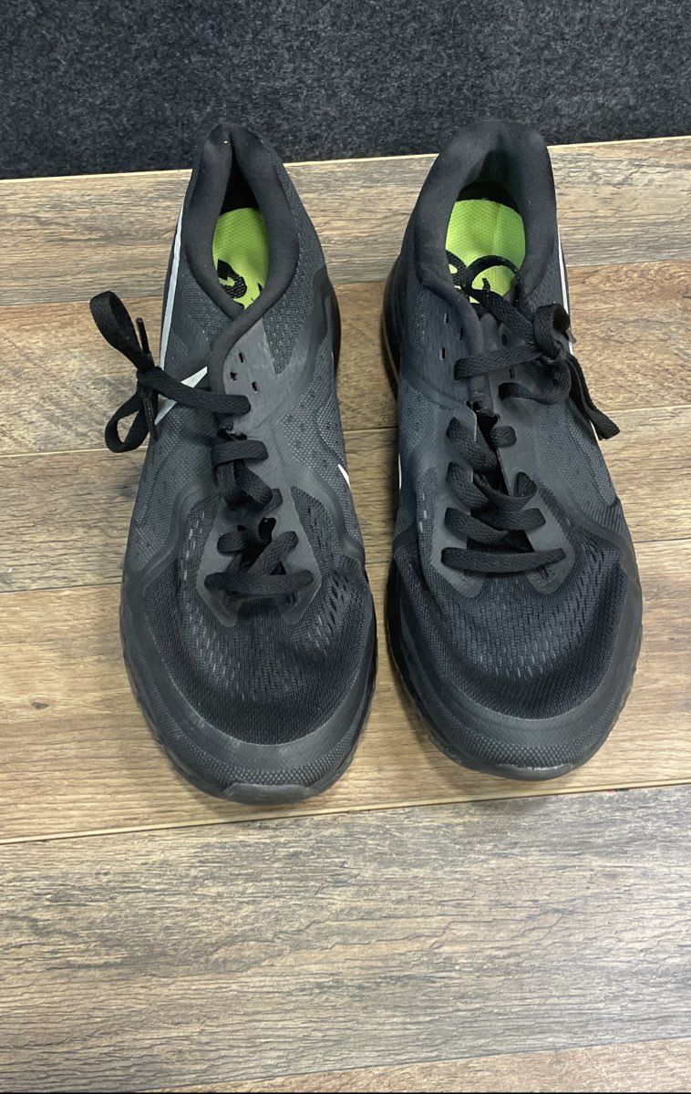 Nike Air Max 2014 Black Reflective Silver Men's Running Shoes Size 13