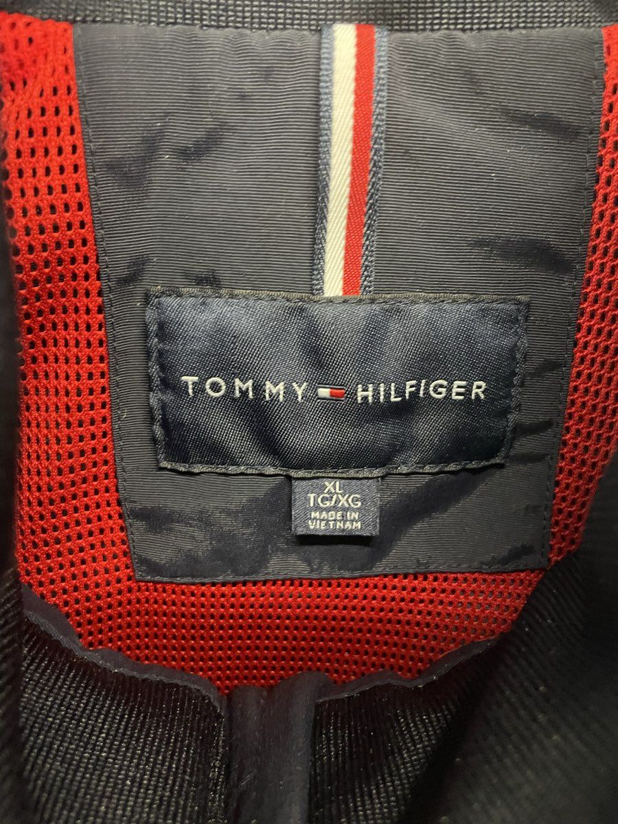 Tommy Hilfiger Men's Navy Blue Full Zip Windbreaker Yacht Jacket Mesh Lined XL