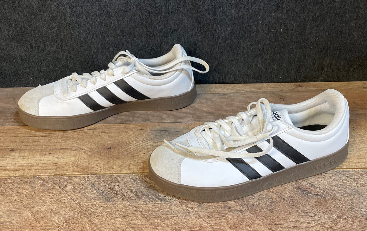 Adidas VL Court 3.0 White Black Gum Low Top Sneakers Size 8