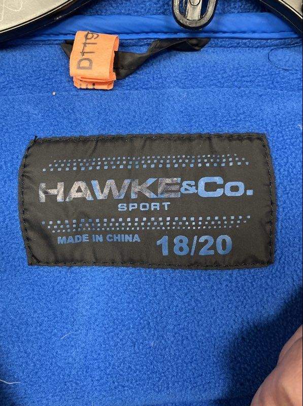 Hawke & Co. Sport Boys' Black Down Filled Puffer Jacket Hooded Sz 18/20