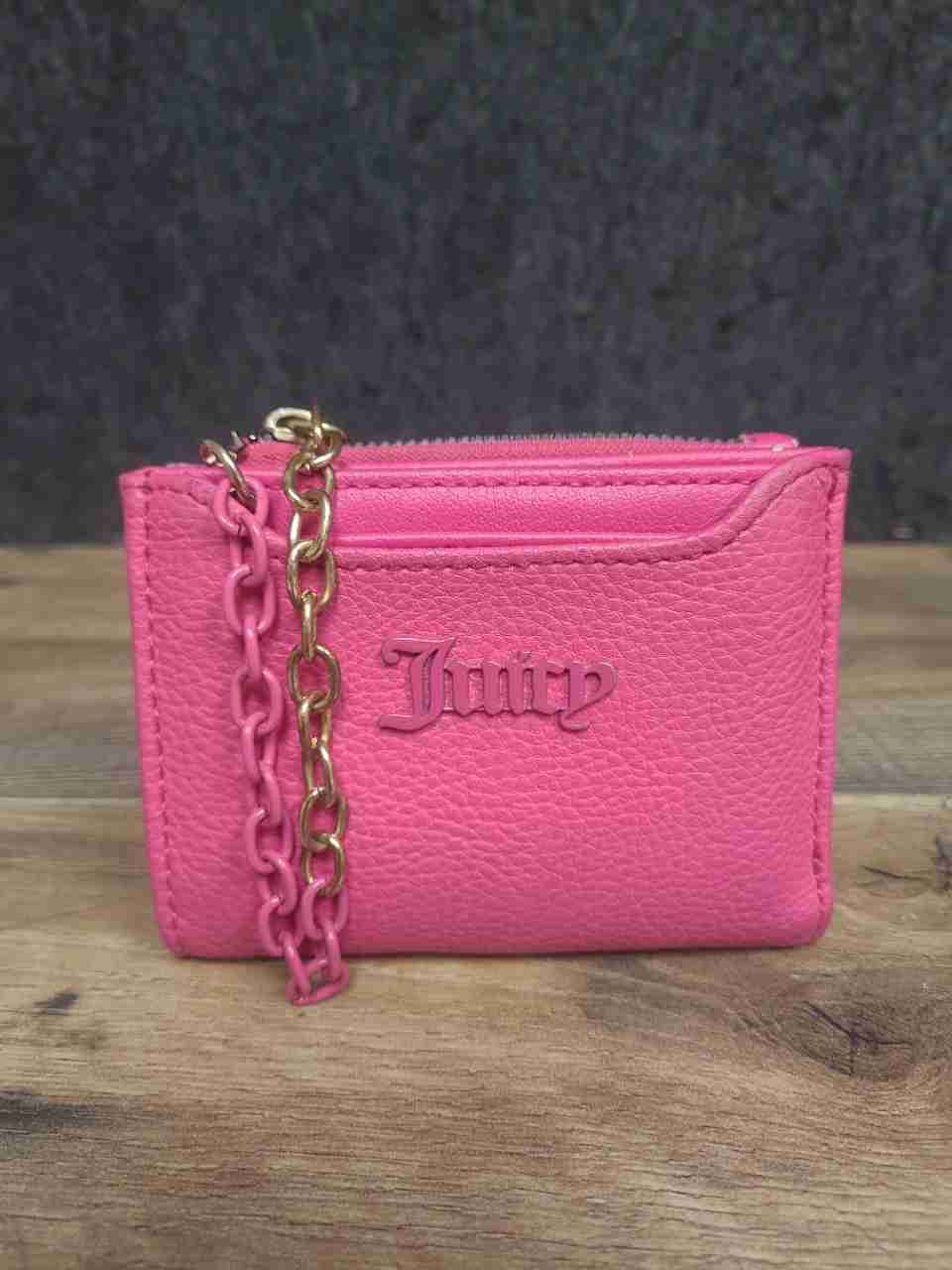 Juicy Couture Pink Leather & Black Velvet Wallet Card Holder Lot of 2