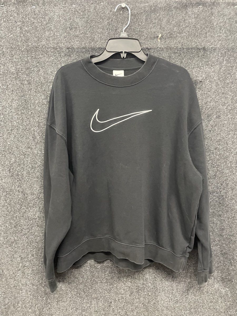Nike Women's Phoenix Fleece Oversized Crewneck Sweatshirt Black Sz L