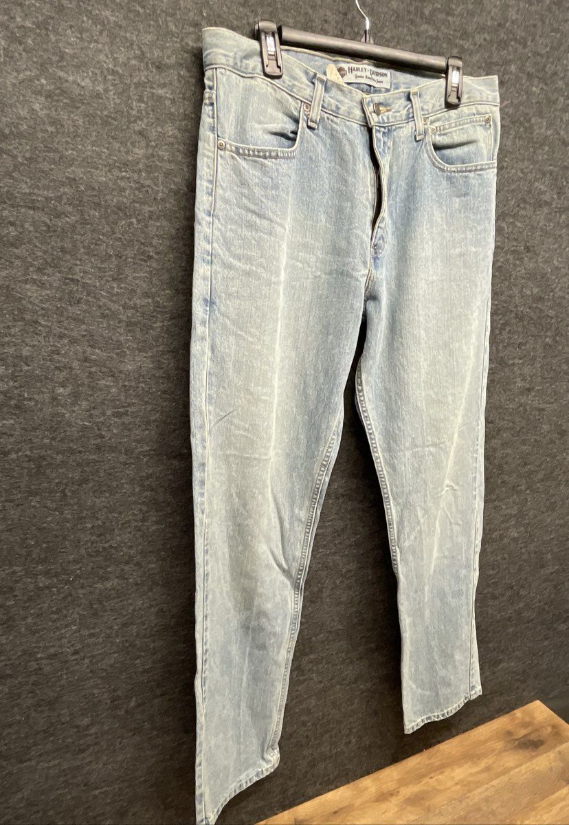 Harley-Davidson Men's Light Wash Straight Leg MotorClothes Jeans 34x34