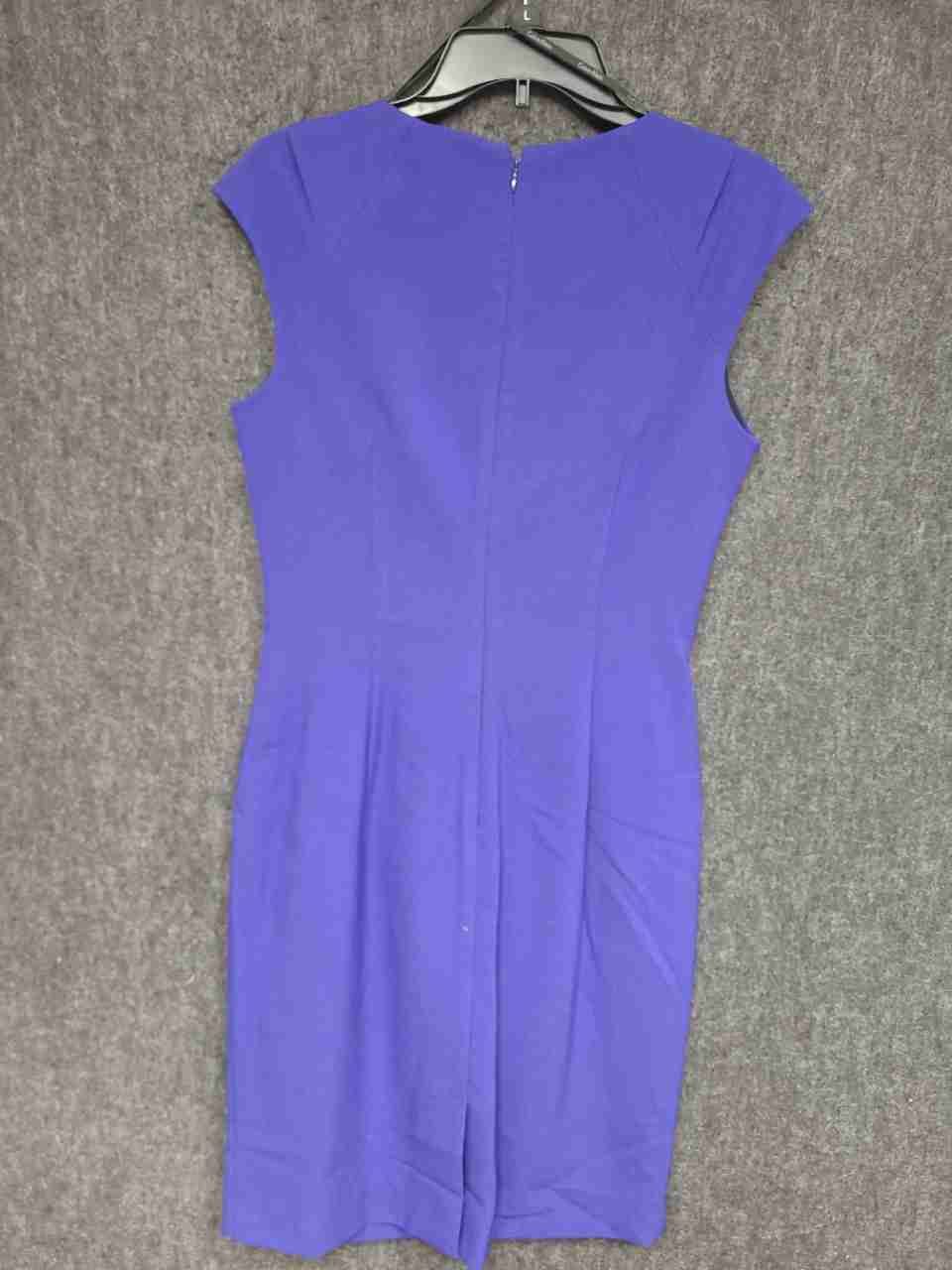 Calvin Klein Women's Purple Ruched Sheath Dress Sleeveless Sz 6