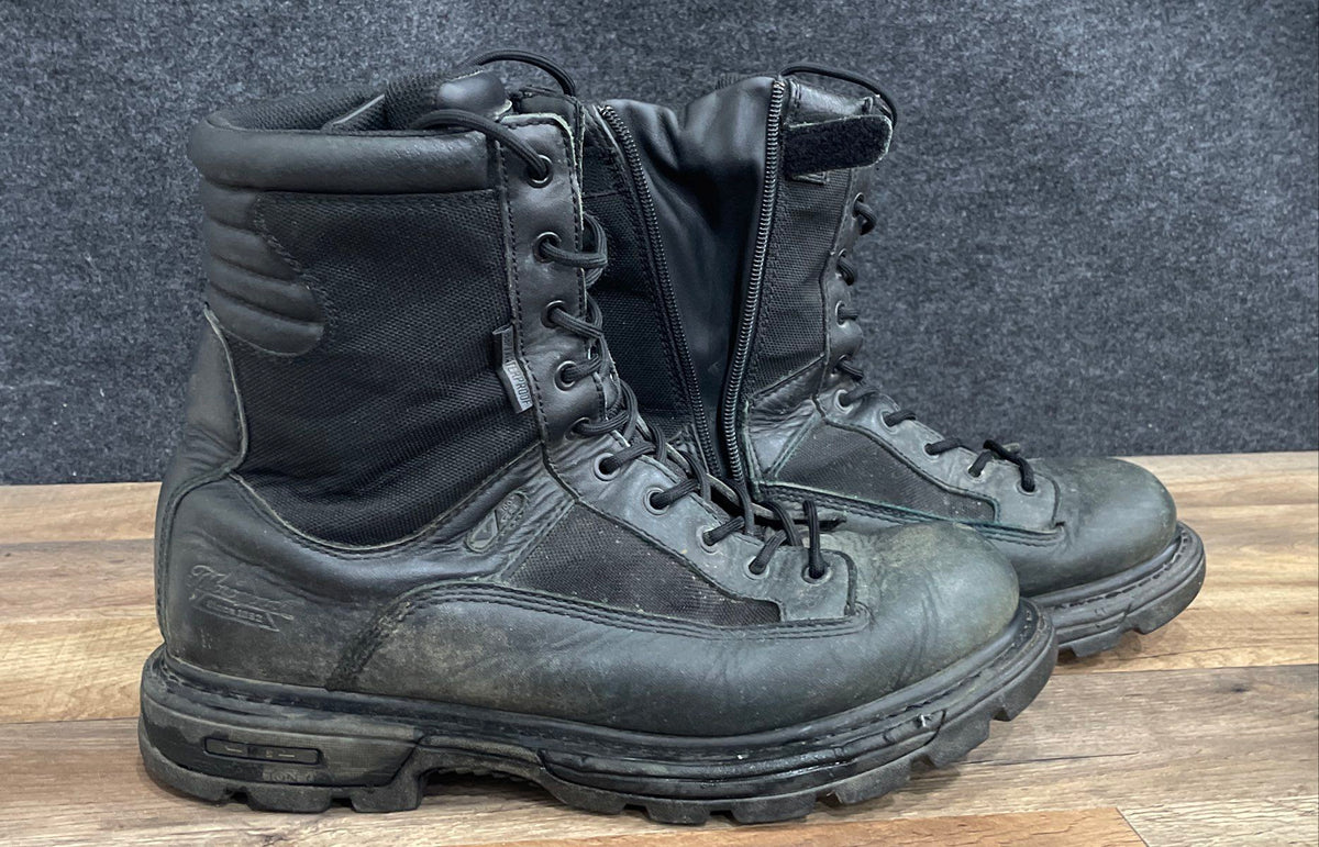 Thorogood Gen-flex2 8 Inch Side Zip Black Leather Tactical Boots Size 12
