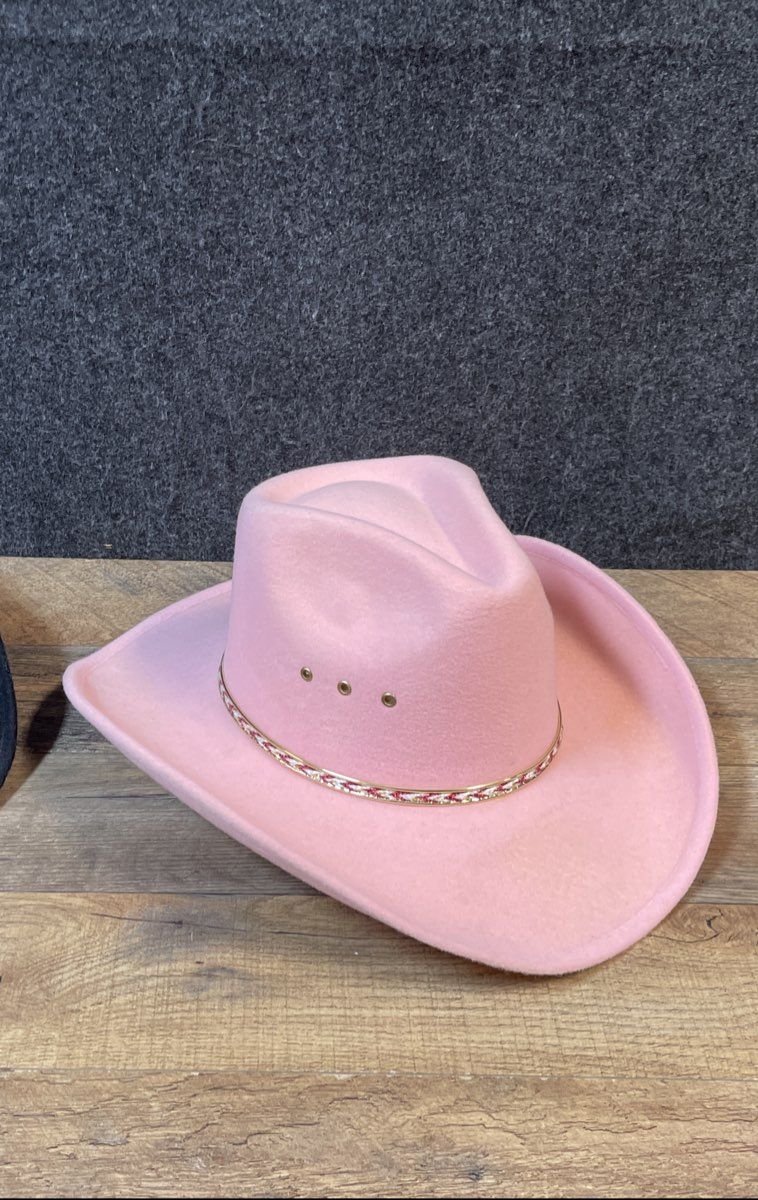 Western Express & Hat Biz Cowboy Hats Lot of 2 Pink & Black Western Sz S/M