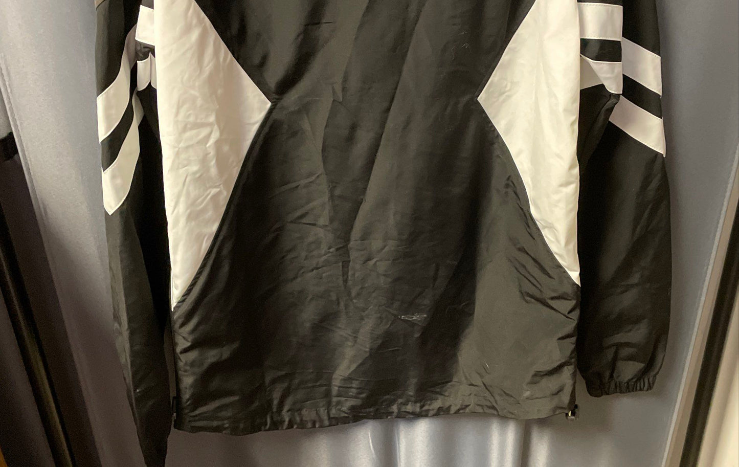 Superdry Men's 1/2 Zip Pullover Windbreaker Camo Black White Hooded Jacket Sz M