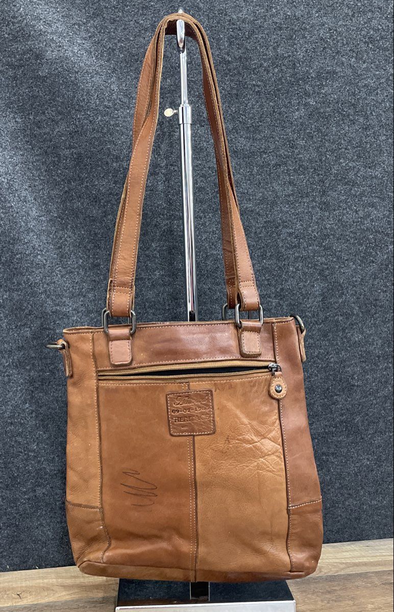 Ashwood Brown Genuine Leather Heritage Woven Panel Shoulder Bag Tote