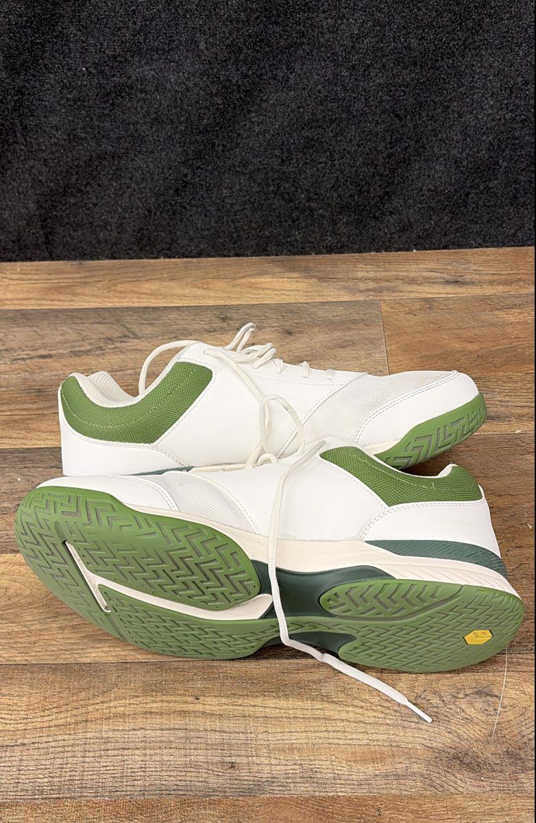 FitVille Pickleball Court Sneakers White Green Men's Size 14 Wide