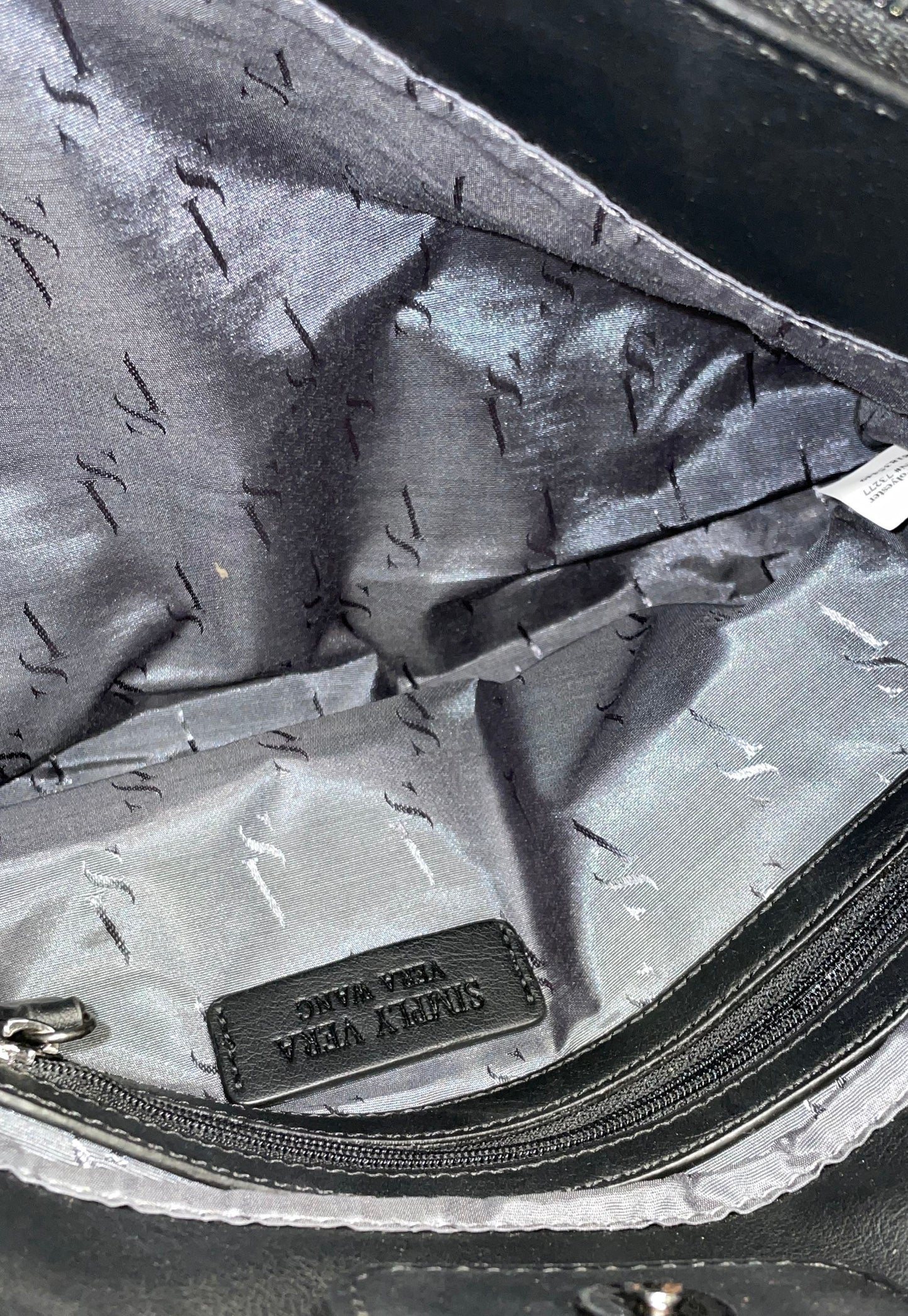 Simply Vera Vera Wang Black Faux Leather Shoulder Bag and Wallet Set SV Logo