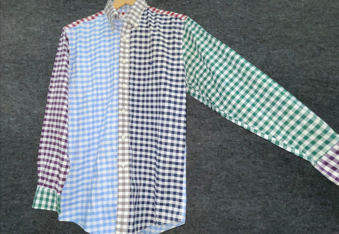 Brooks Brothers 346 Men's Multicolor Gingham Fun Shirt Non-Iron Supima Cotton S