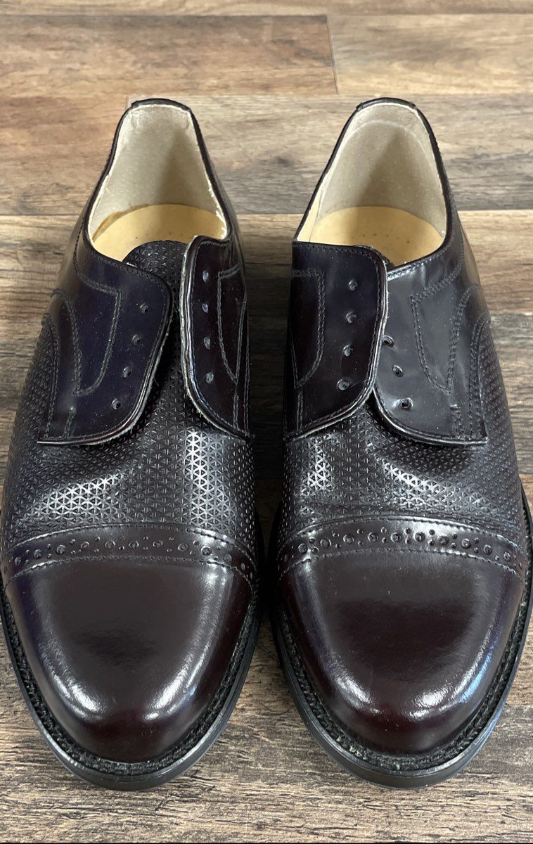 Tapi Burgundy Leather Cap Toe Derby Dress Shoes Men's Size EU 42