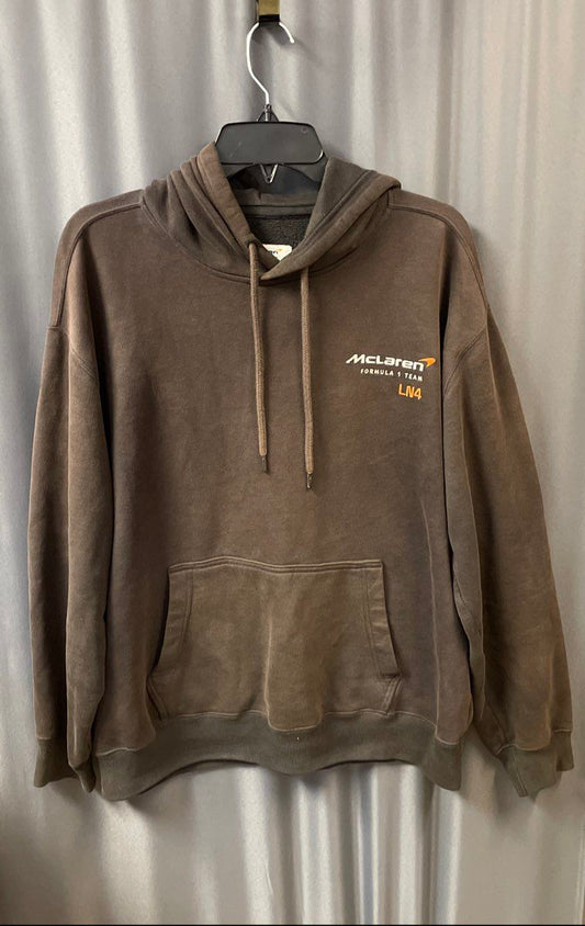 Hollister McLaren F1 Team Lando Norris LN4 Hoodie Brown Distressed Sz M