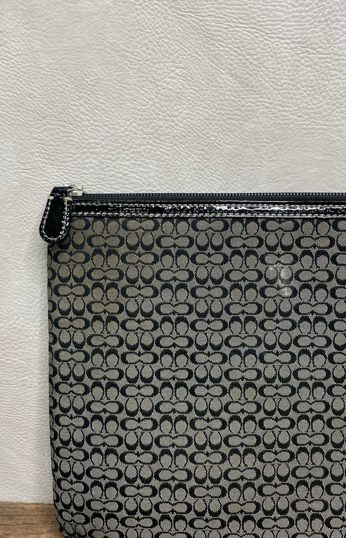 Coach Black Signature Canvas Tablet Tech Sleeve Document Case Pouch