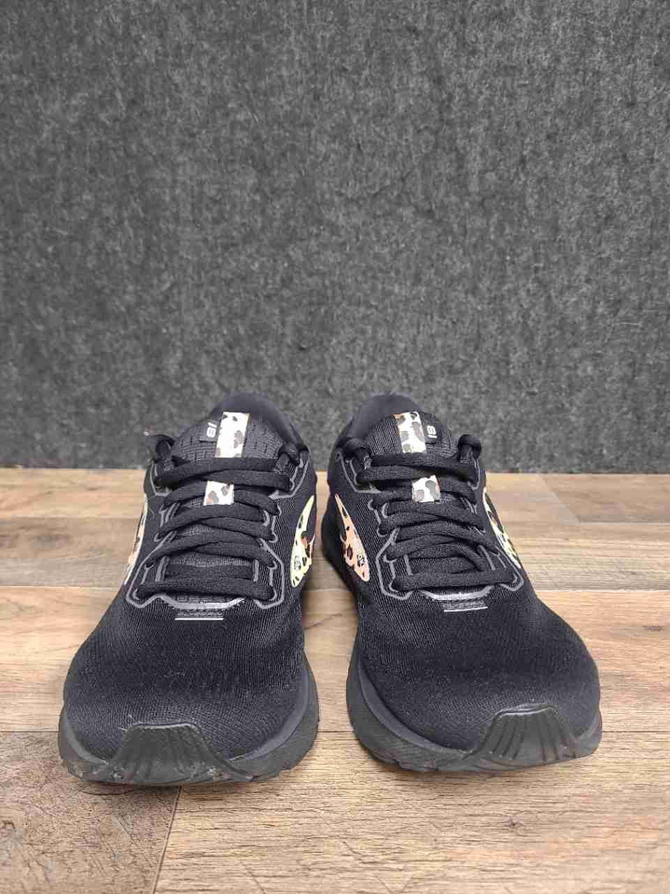 Brooks Glycerin 18 Black Leopard Print Running Shoes Women's Size 8