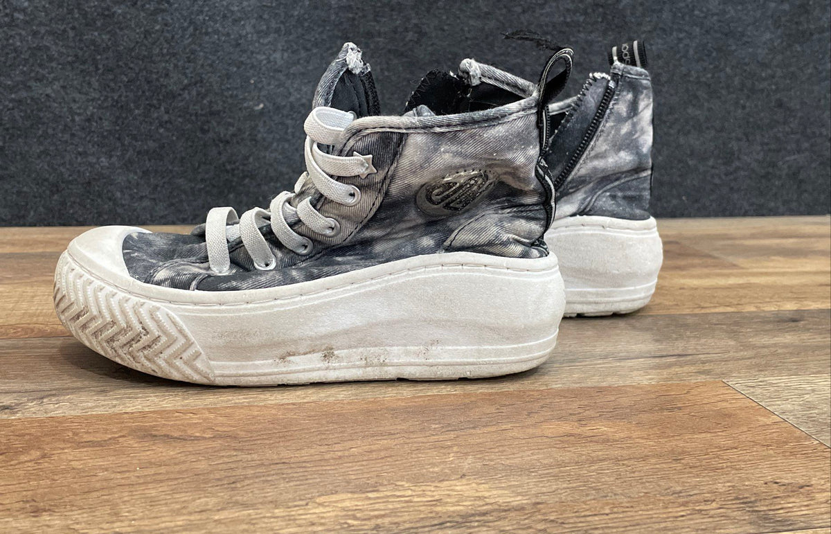 Justice Sport Girls Tie Dye High Top Platform Sneakers Gray Black Size 8