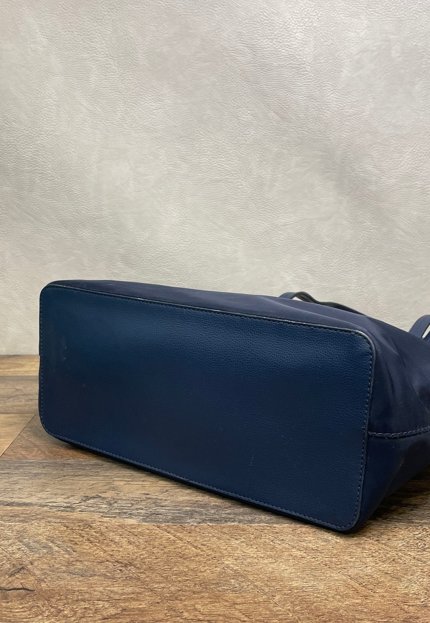 Kate Spade New York Navy Blue Nylon Tote Bag Silver Hardware