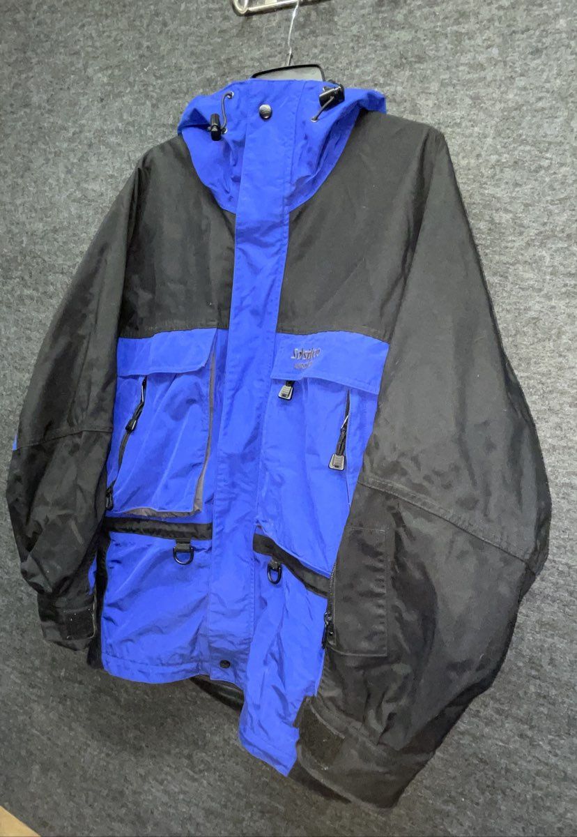 Vintage 90s Solstice Men's Blue Black Hardwear Ski Jacket Parka Hooded Sz S