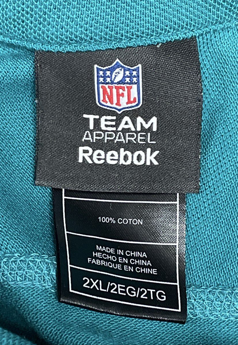 Reebok Men's Miami Dolphins Aqua White Pique Cotton Polo Shirt Sz 2XL