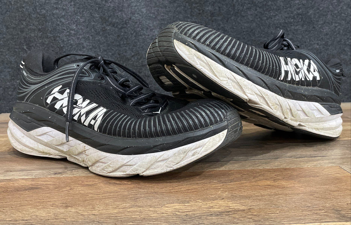 Hoka Bondi 7 Black White Men's Road Running Shoes Size 10D