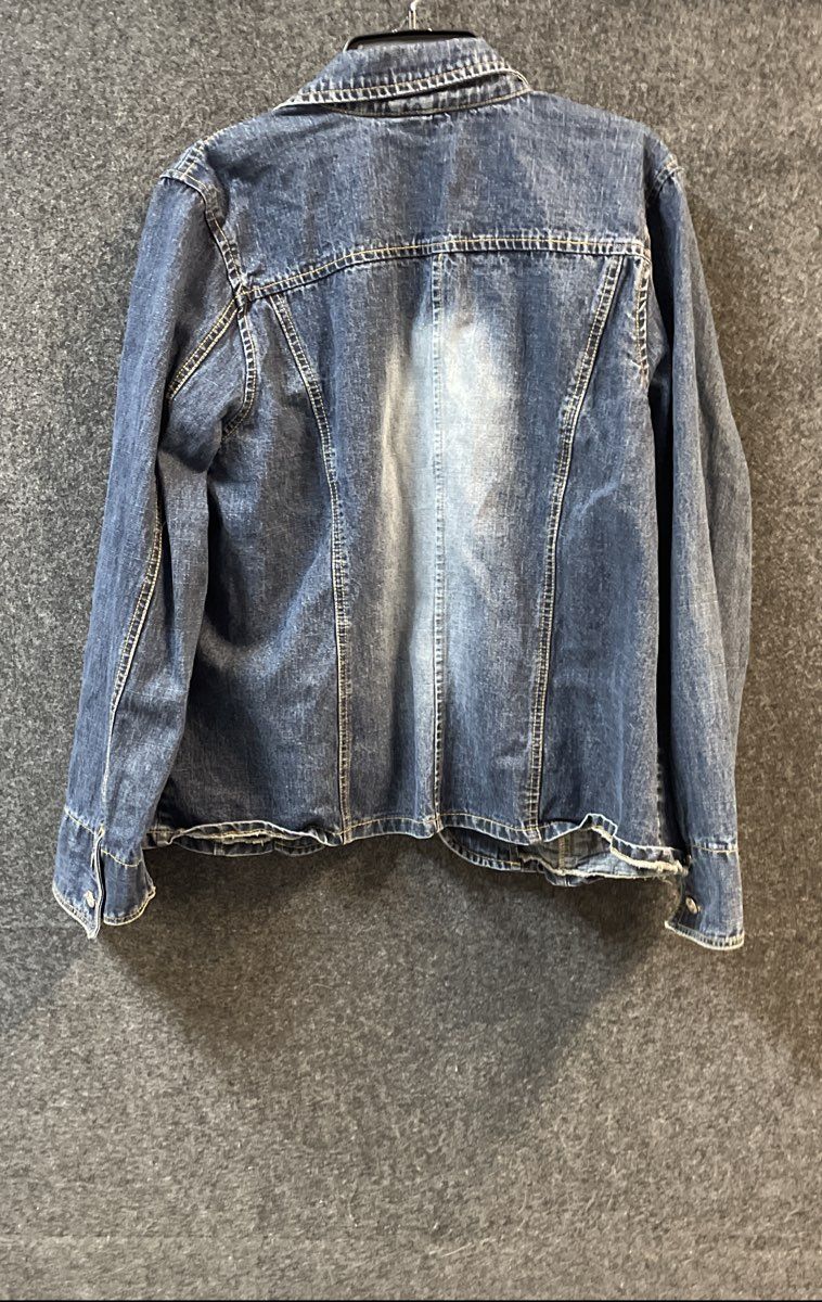 Vintage 90s Defuze U.S.A Brand Women's Blue Denim Shirt Jacket Blazer Sz 3X