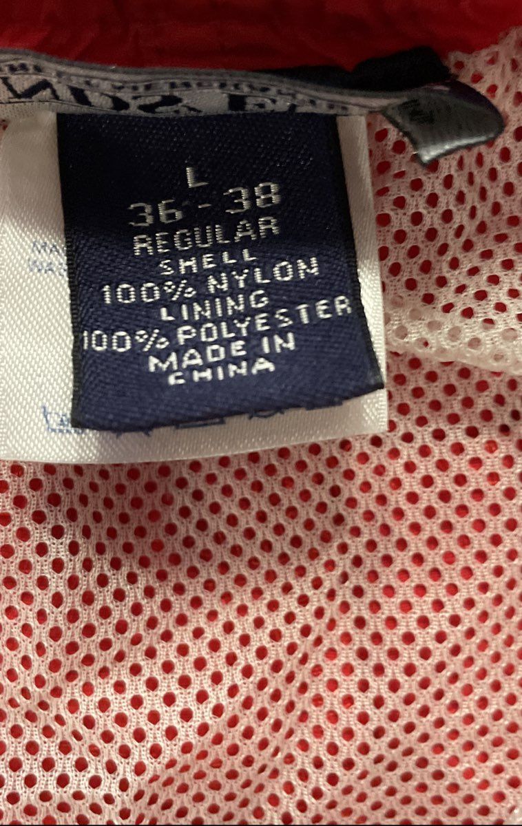 Land's End Men's Nylon Belted Swim Trunks Cargo Shorts Lot Red Blue Sz L 36-38