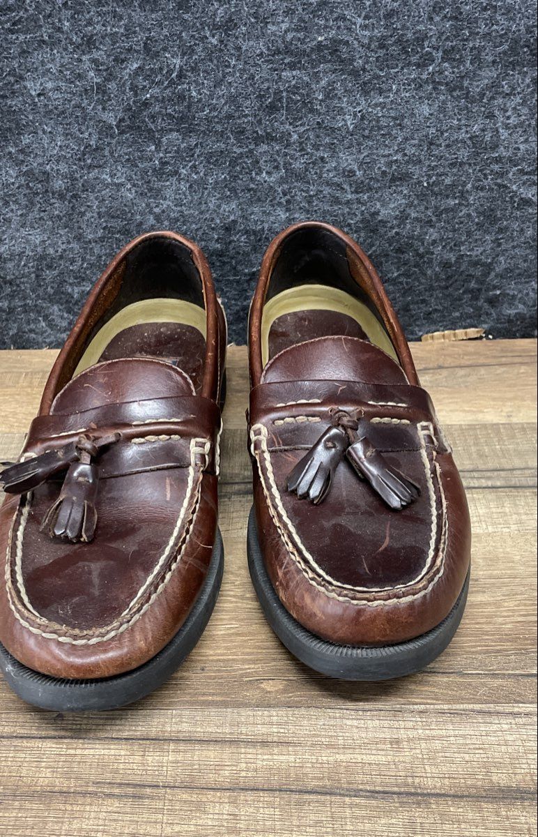 Sperry Top-Sider Dark Brown Leather Tassel Loafer Men's Boat Shoes Size 9