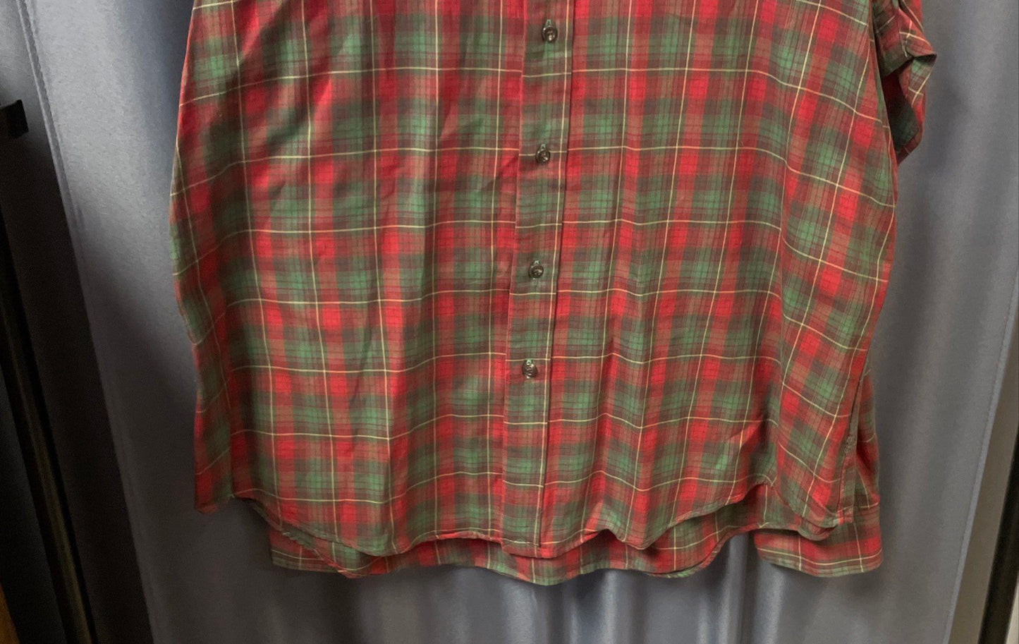 Ralph Lauren Men's Red Green Plaid Custom Fit Long Sleeve Button Down Shirt XXL