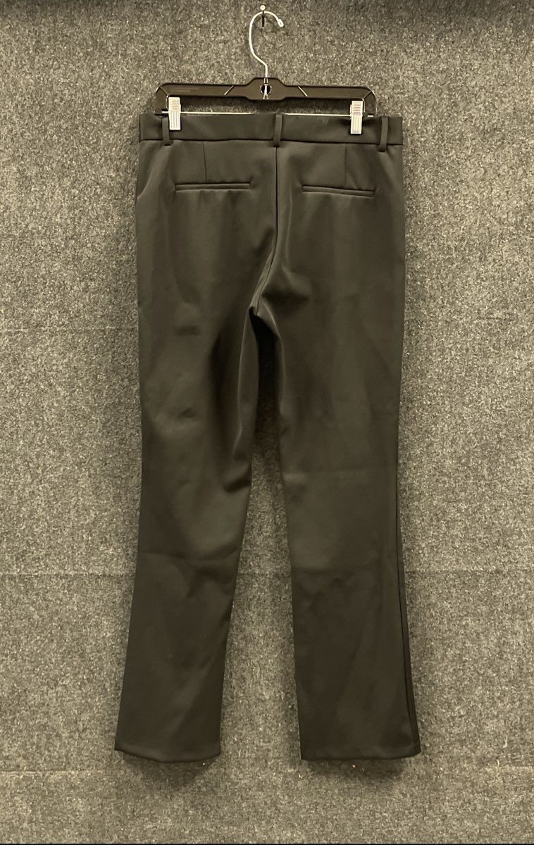Zara Women's Black Pintuck Stitched Crease Stretch Trousers Dress Pants NWT XL