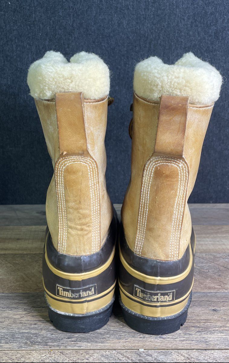 Timberland Vintage Snow Mobile Hunting Duck Boots Tan Leather Size 8