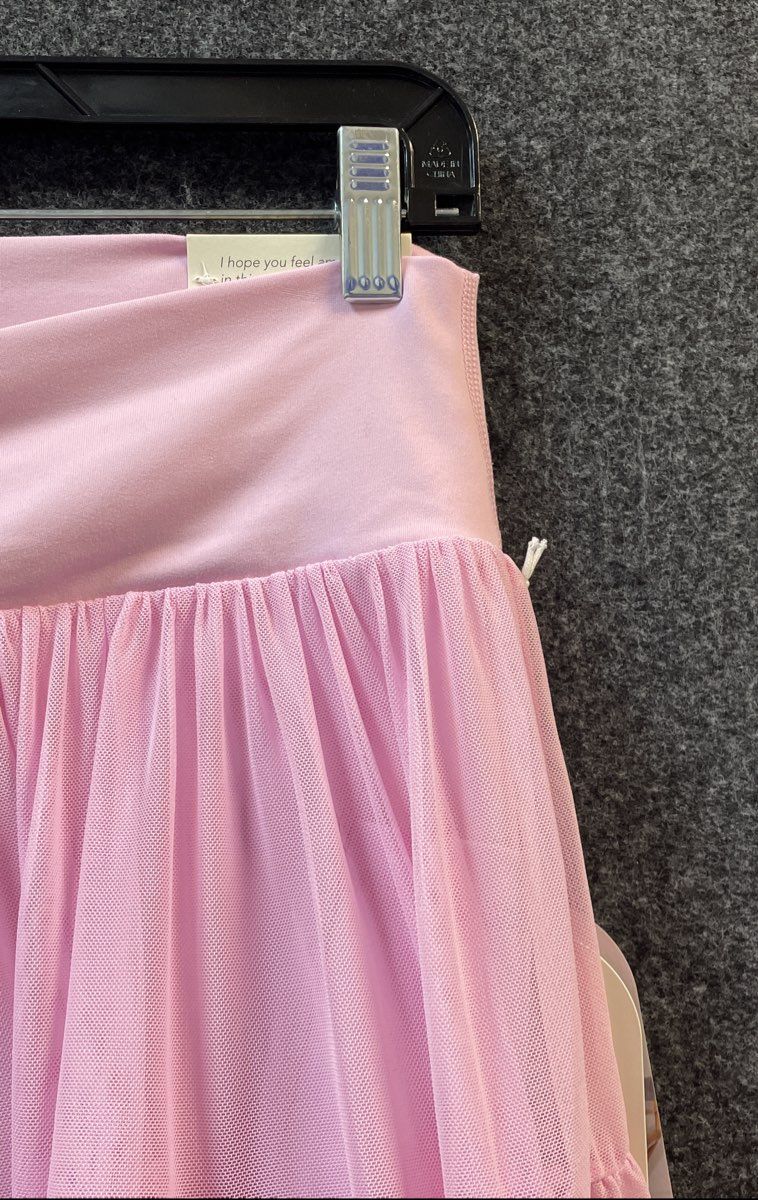Blogilates Women's Pink Tiered Tulle Ballerina Skort Crossover Waist NWT XL