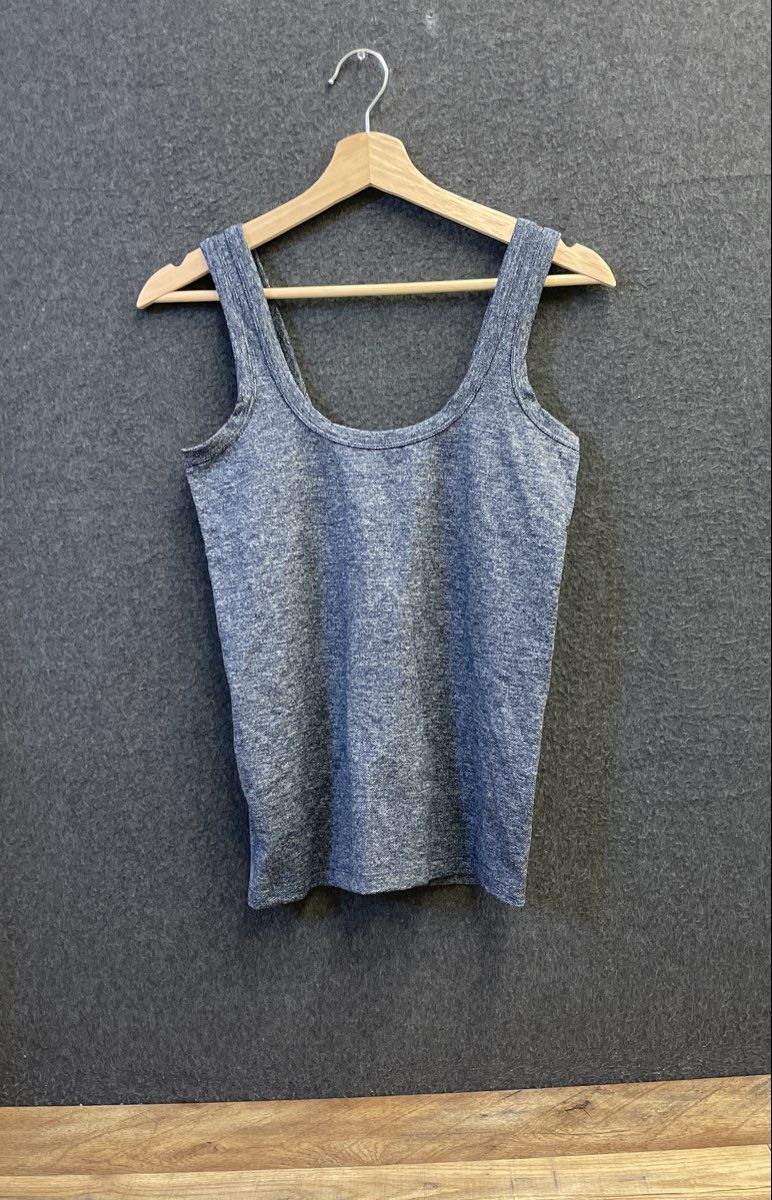 Prana Women's Zawn Tank Nautical Blue Herringbone Knit Yoga Studio NWT Sz XS