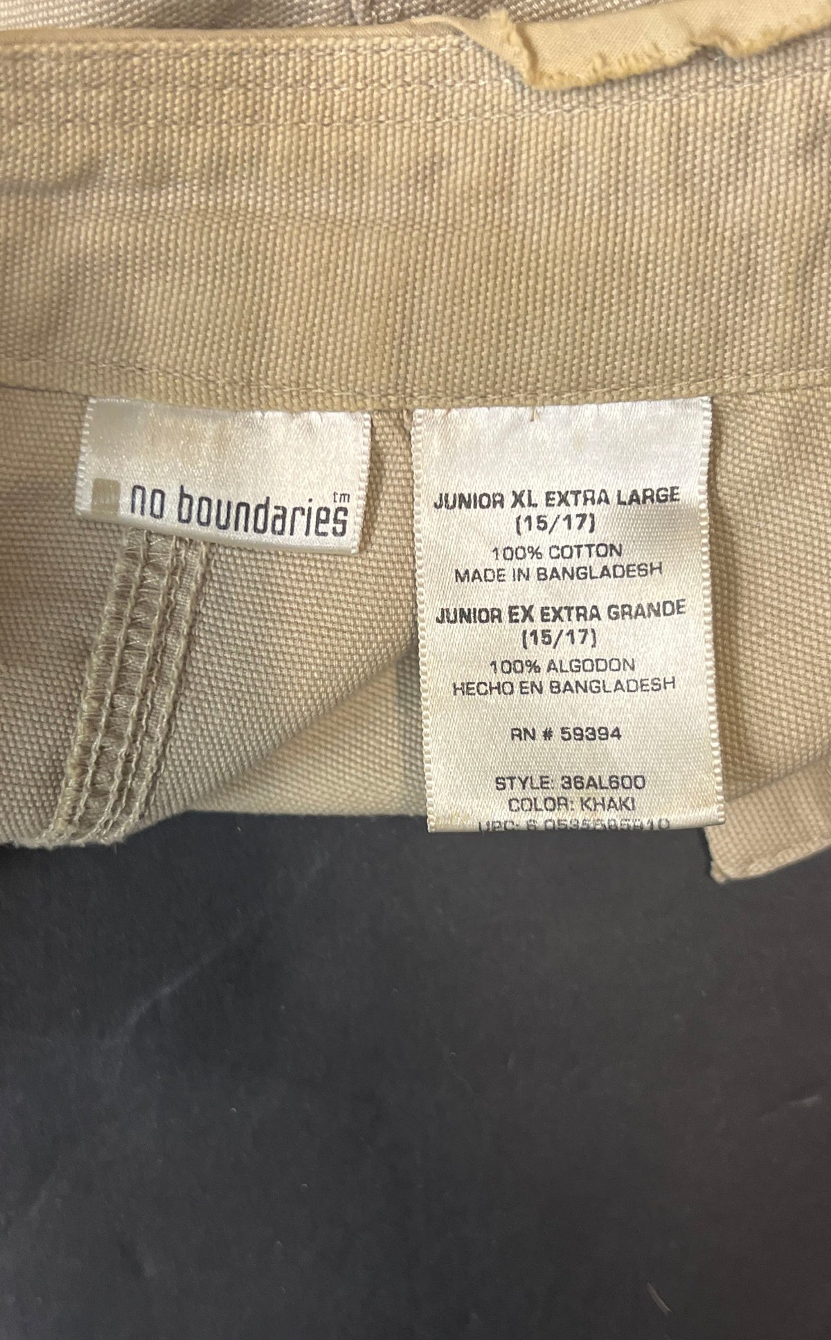 Vintage Y2K No Boundaries Women's Khaki Cotton Raw Seam Military Jacket Sz XL